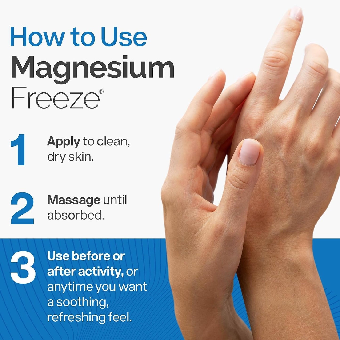 Magnesium Freeze - Topical Magnesium Cream with Niacinamide for Joints, Low Back, Knee, Hip, & Foot - Fast Acting Cooling Formula - Lightweight, Non-Greasy - 4oz
